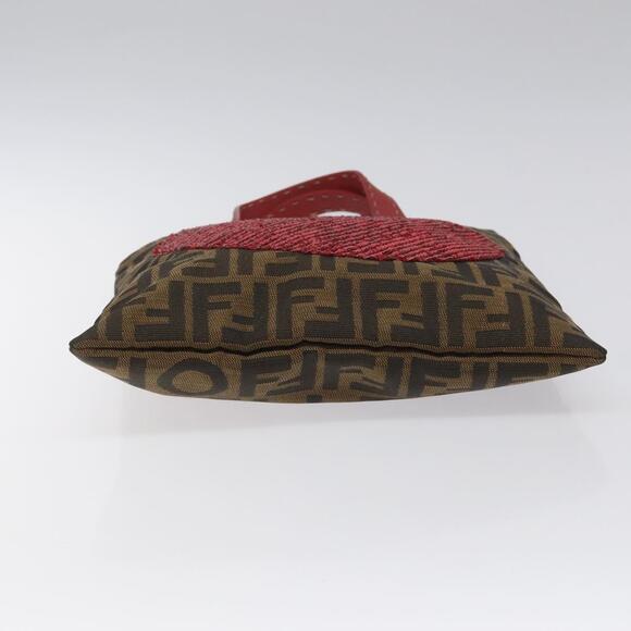 FENDI Zucca Canvas Hand Bag Sequin Black Brown - Picture 9 of 12